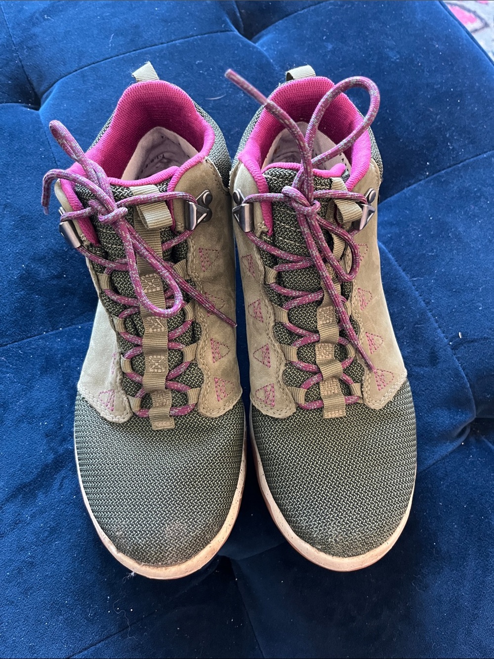 Women’s Olive Green and Pink Hiking Shoes